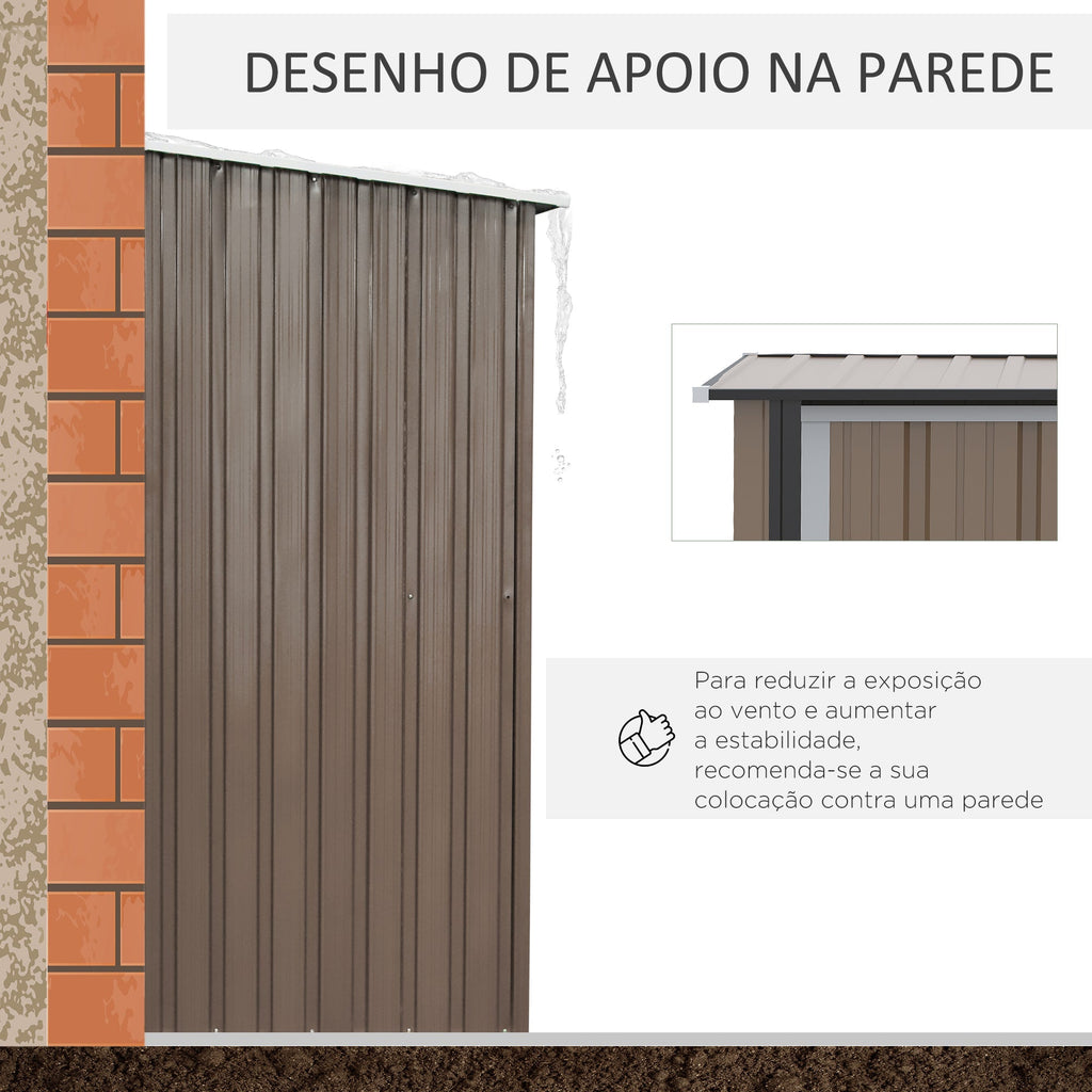 Abrigo de Jardim em Aço Galvanizado – 142x84x189 cm | Armazenamento Seguro e Resistente - A minha loja