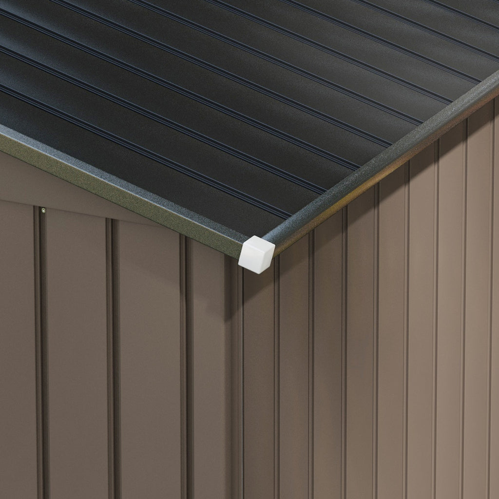 Abrigo de Jardim em Aço Galvanizado – 213x130x185 cm | Com 2 Portas Deslizantes e 4 Janelas de Ventilação - A minha loja