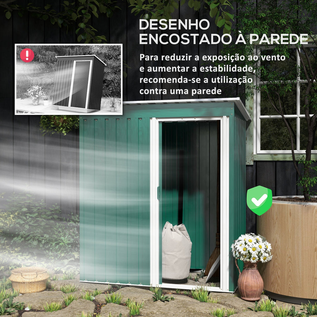Abrigo de Jardim Metálico – 163x89x182 cm | 1,5 m² de Armazenamento - A minha loja