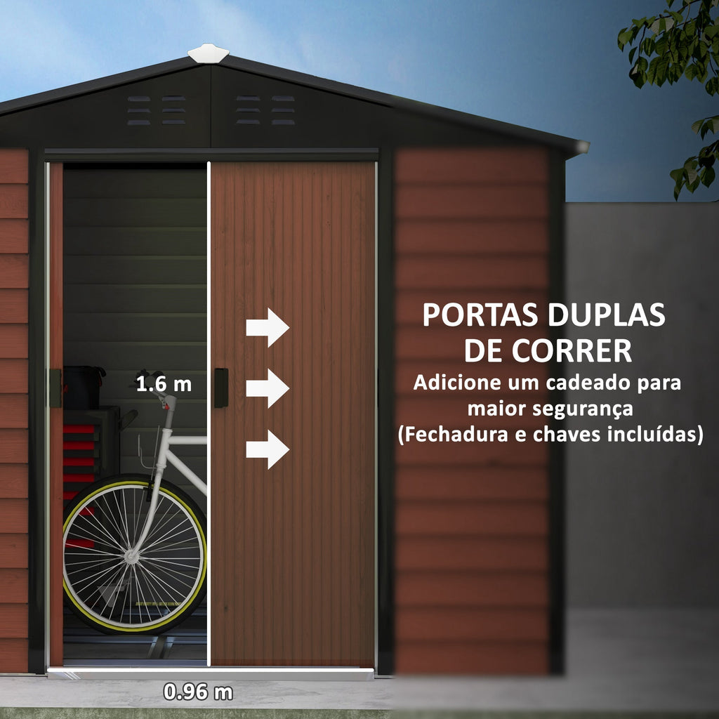 Abrigo de Jardim Metálico – 240x206x198 cm | 4,4 m² de Armazenamento - A minha loja