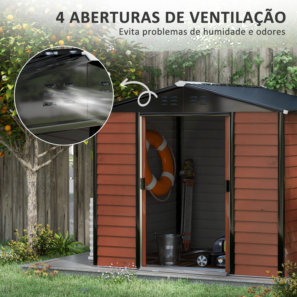 Abrigo de Jardim Metálico – 240x206x198 cm | 4,4 m² de Armazenamento - A minha loja