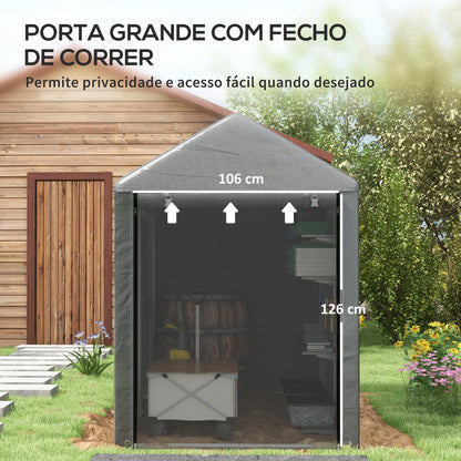 Abrigo para Ferramentas, Bicicletas e Motos - 1,2x1,8x1,65m em Aço Galvanizado e PE – Proteção e Organização para o Seu Jardim - A minha loja