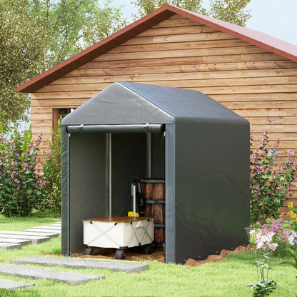 Abrigo para Ferramentas, Bicicletas e Motos - 1,2x1,8x1,65m em Aço Galvanizado e PE – Proteção e Organização para o Seu Jardim - A minha loja