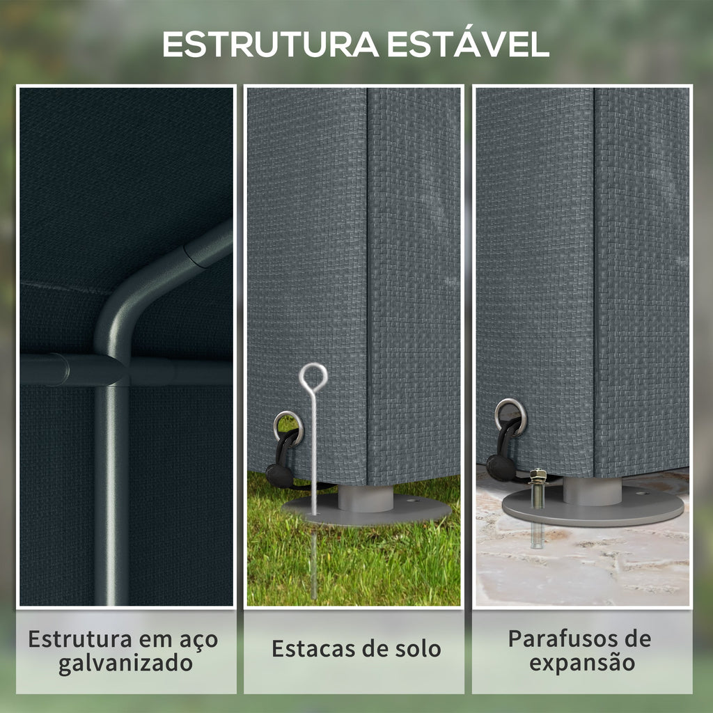 Abrigo para Ferramentas, Bicicletas e Motos – 160x218x172 cm | Aço Galvanizado e PE - A minha loja