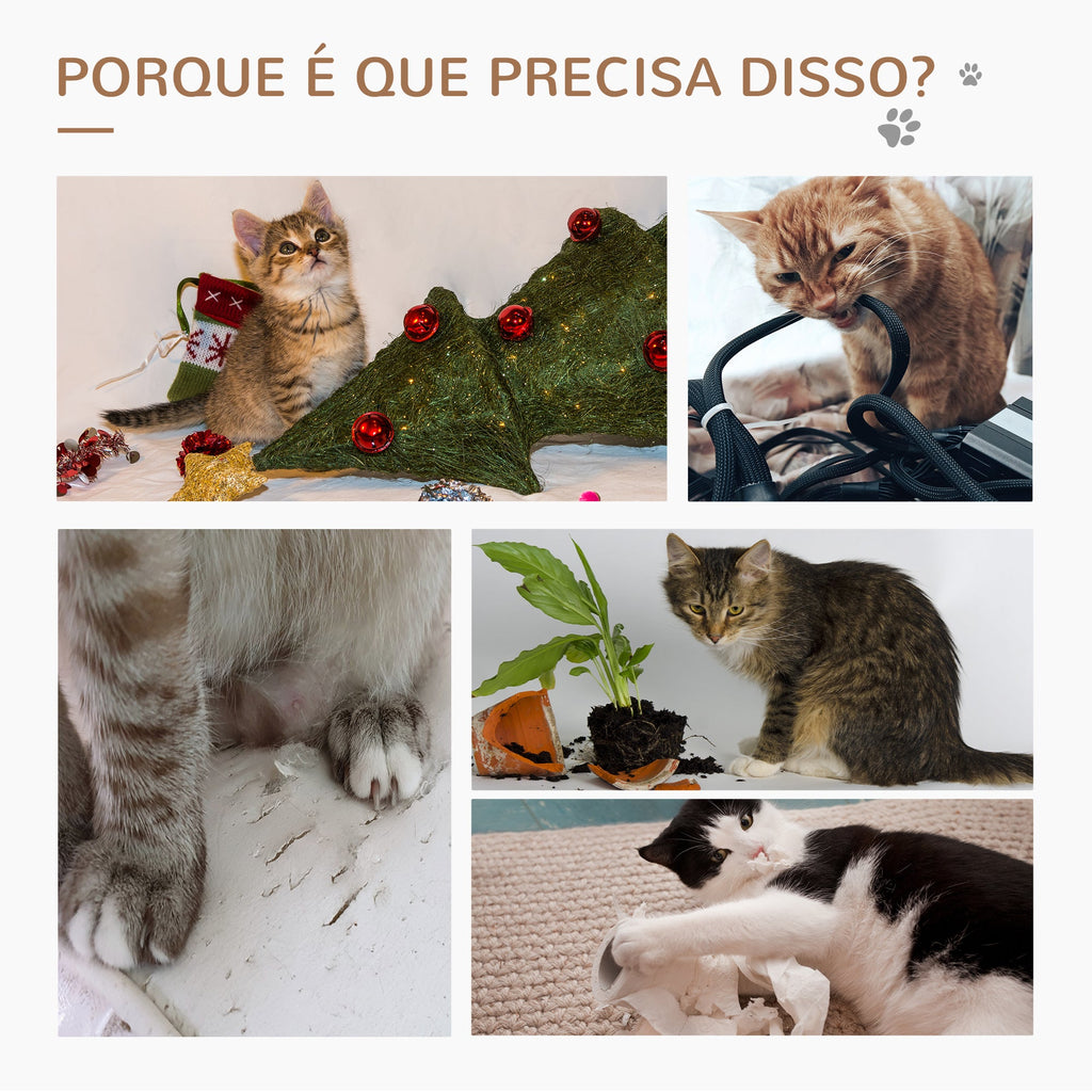 PawHut Árvore Arranhador para Gatos Torre para Gatos 50x36x70 cm Centro de Atividades com Rede Plataforma Poste de Sisal e Bola Suspensa Bege