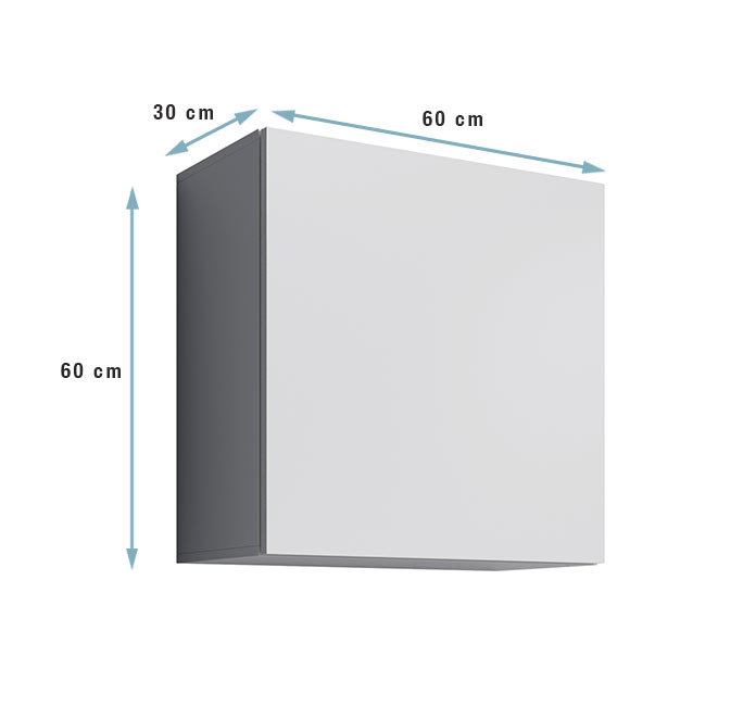 Armário Modular Sopo – 60x60 cm – Branco Alto Brilho – Suspenso com Porta Push-Click