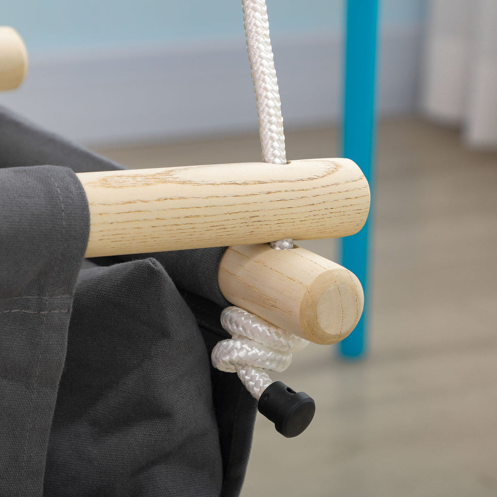 AIYAPLAY Baloiço para Bebés de 9 - 36 Meses com Cordas Ajustáveis Baloiço Infantil com e Assento Acolchoado Carga 70 kg para Interiores e Exteriores 40x40x110 - 180 cm Cinza Escuro - A minha loja