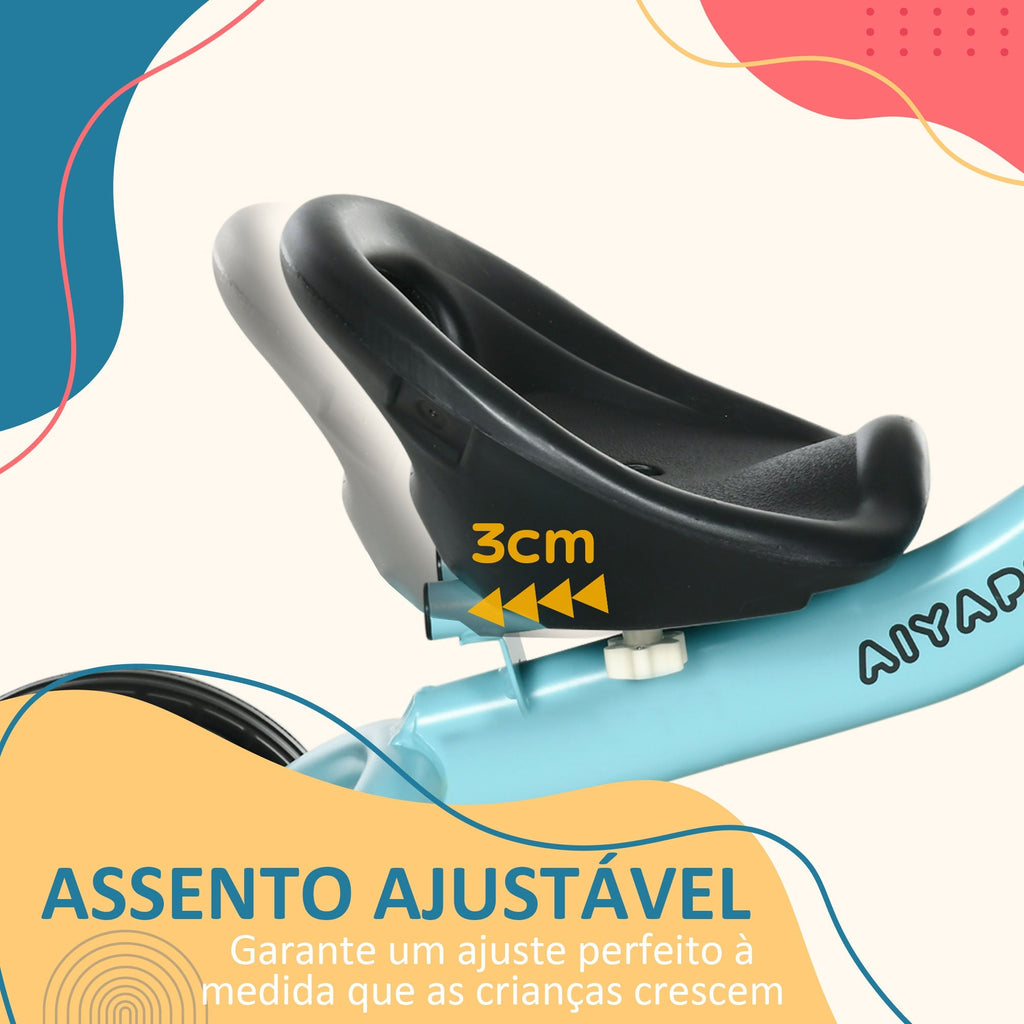 AIYAPLAY Triciclo para Crianças de 2 a 5 anos Triciclo Infantil com Assento Ajustável Cesta Buzina e Pedais e 3 Rodas Carga Máxima 25 kg 70,5x50x58 cm Azul - A minha loja