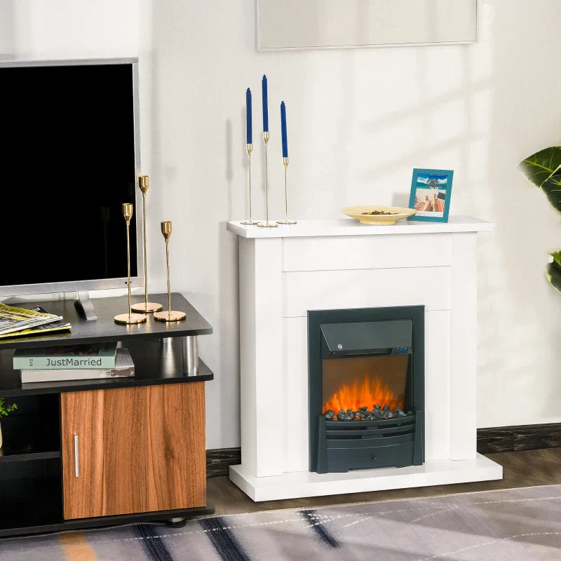 Lareira Elétrica Embutida com Temporizador e Chama/Lenha Realista - Design Moderno - Leva-Me Contigo - Móveis & Decoração