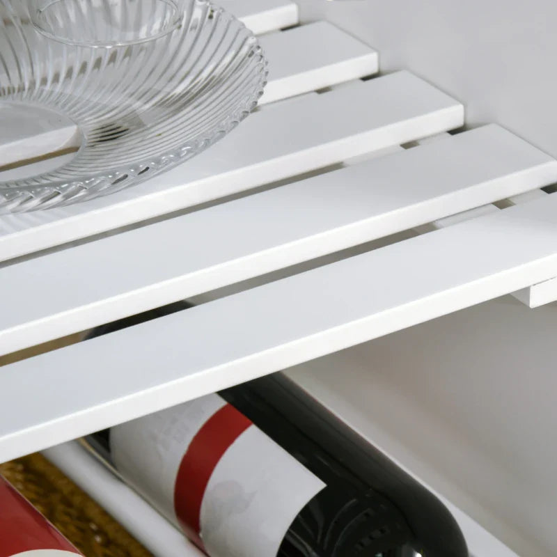 Carrinho de Cozinha com Rodas Carrinho de Cozinha com 1 Gaveta Prateleiras Removíveis Suporte para 4 Garrafas e Armário para Sala de Jantar Sala de Estar Carga 40kg 76x48x88cm Branco e Cinza