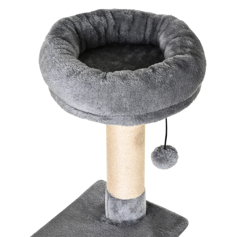 PawHut Árvore arranhador para gatos 154 cm de altura com plataformas túnel rede e postes de de sisal cinza