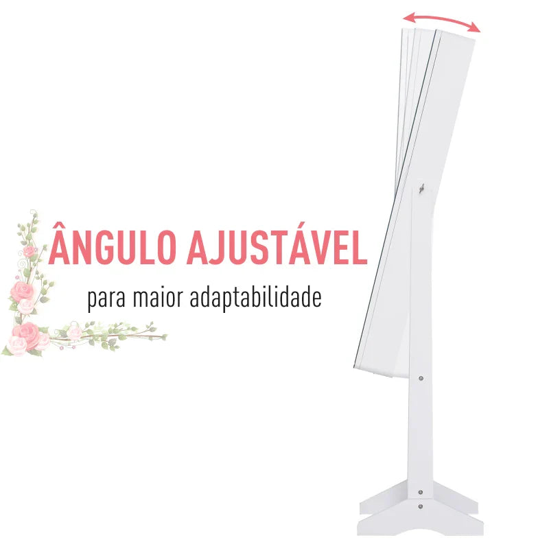 Espelho de Pé com Guarda-Jóias Lumbis - Design Moderno - Leva-Me Contigo - Móveis & Decoração