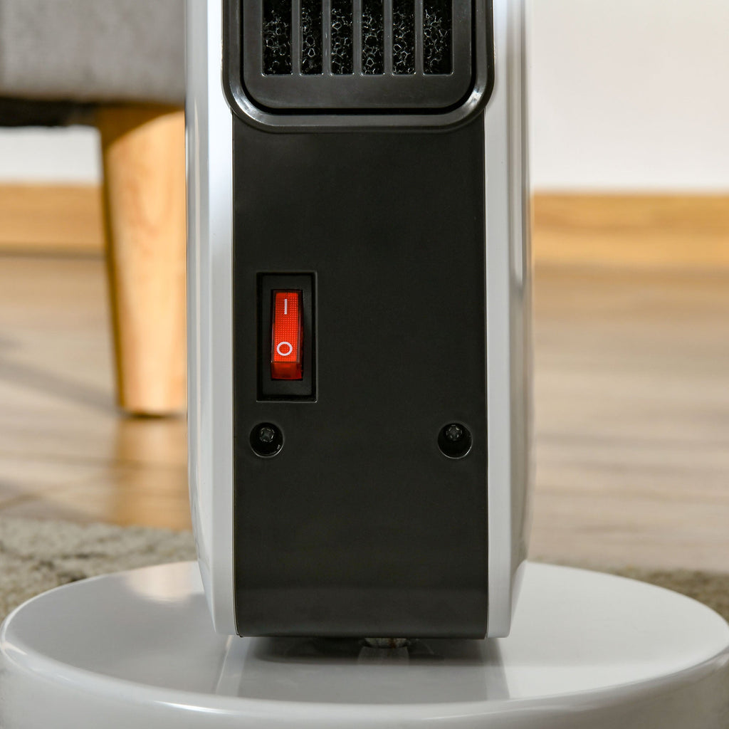 Aquecedor Cerâmico de Torre com Controlo Remoto - Branco - 21x21x73 cm - ABS e PA - 1000W/2000W - A minha loja