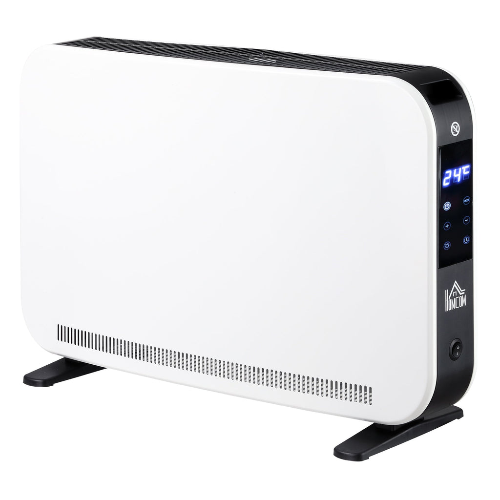 Aquecedor Elétrico - Branco - 60x18,5x39,5 cm - Aço - Design Moderno com Ecrã Tátil - A minha loja