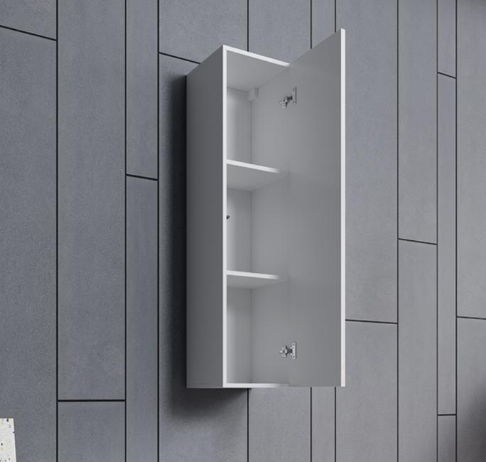 Armário de Parede Arcozelo – 30x120 cm – Branco Alto Brilho – Modular e Compacto