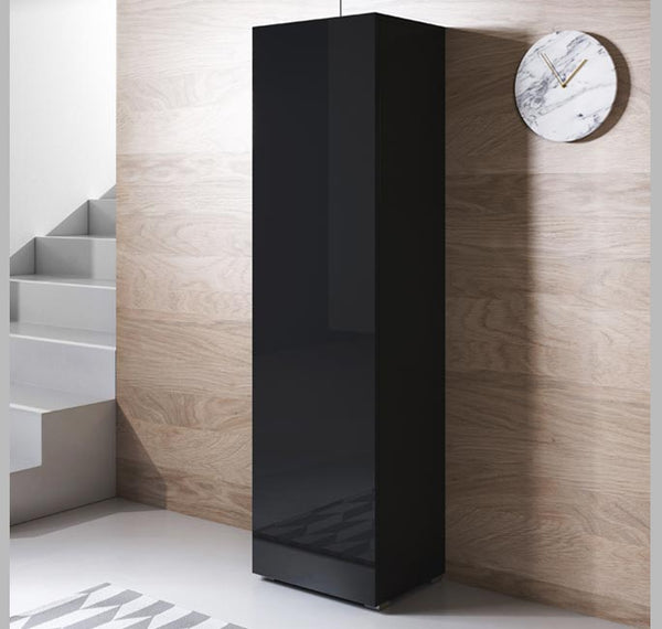 Armário Alto Córdoba – 40x167 cm – Preto com Pés