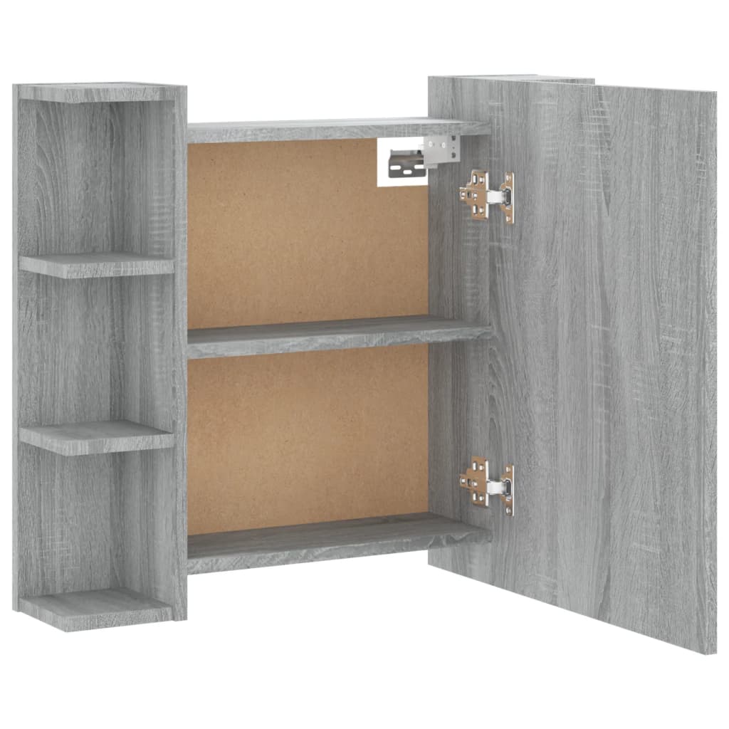 Armário espelhado com LED 70x16,5x60 cm sonoma cinza - A minha loja