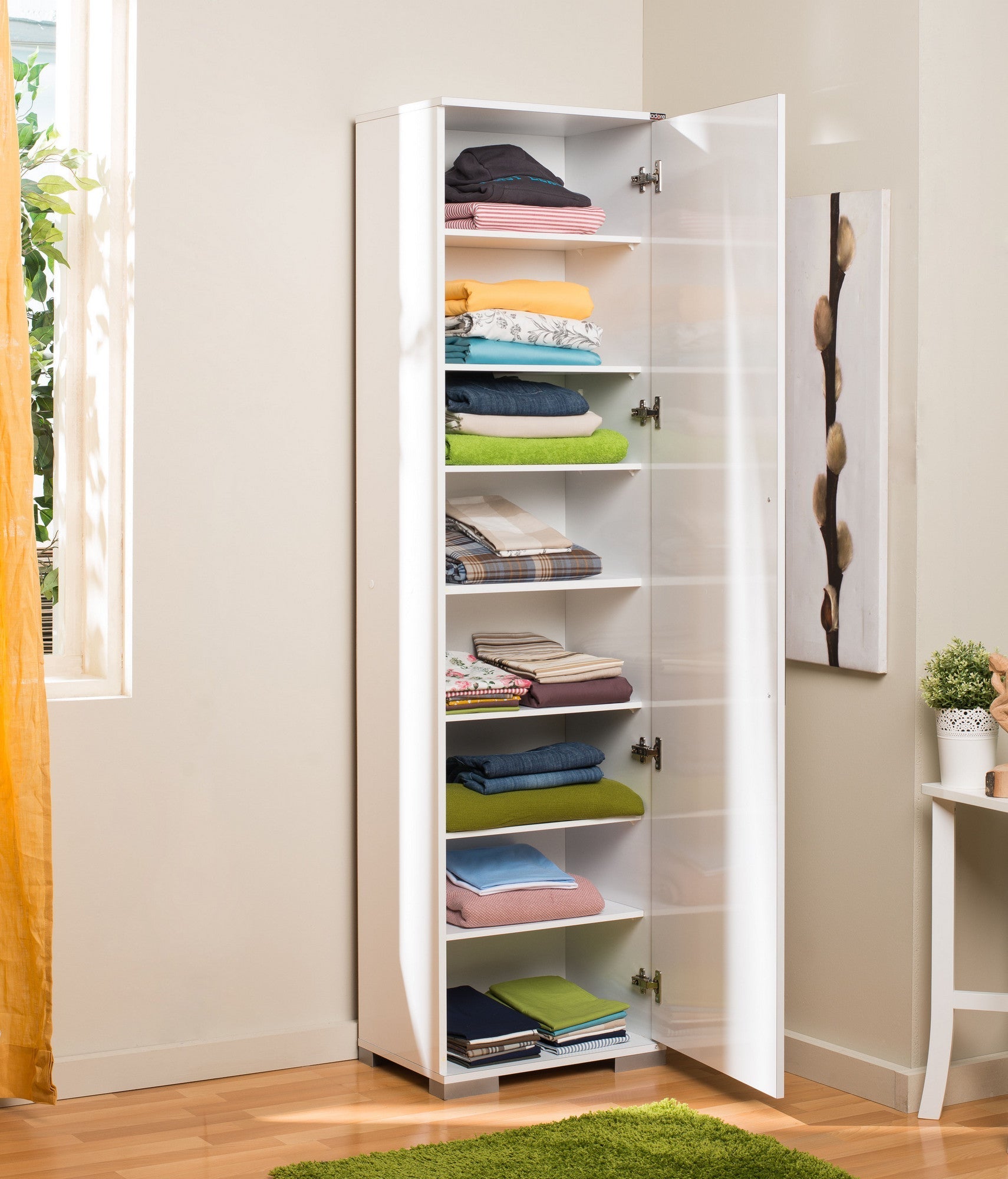 Armário Multiusos "Alto" - Branco - 50x187x35cm - Design Moderno - A minha loja