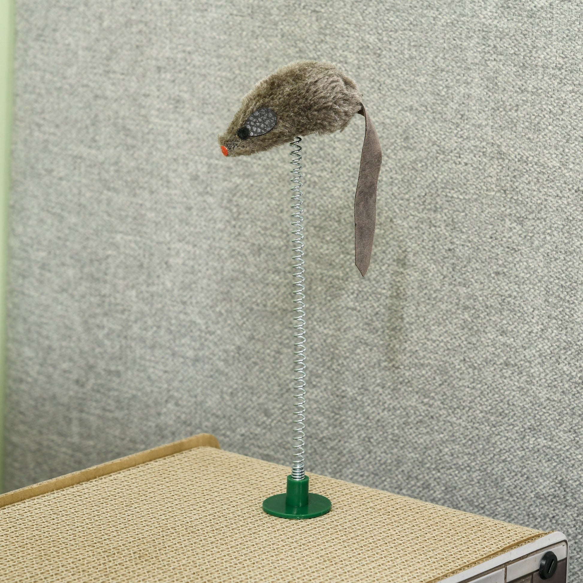 Arranhador de Cartão para Gatos Casa para Gatos em Forma de Televisor com Rato de Brinquedo Centro de Atividades para Animais de Estimação 43x23x32,5 cm Areia - A minha loja