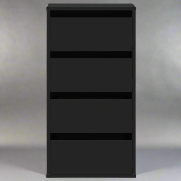 Cómoda com 4 Gavetas - 40x41x76 cm - derivados de madeira - preto