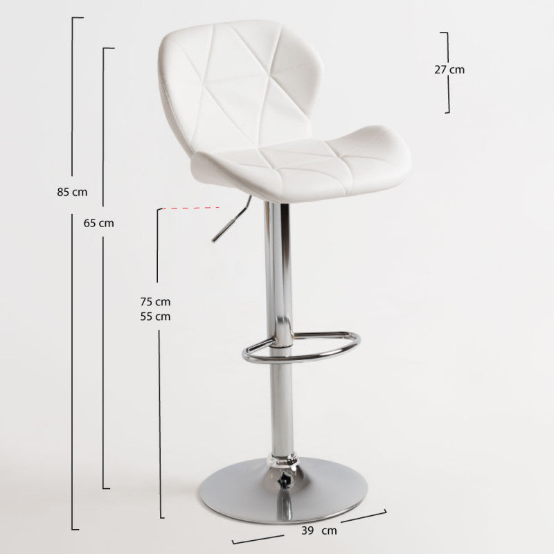 Conjunto de 2 Bancos de Bar Alterci - Branco - Design Nórdico