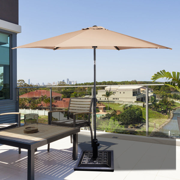 Base Quadrada para Chapéu de Sol "SOREN" em Bronze – Suporte para Guarda-sol de Jardim, Terraço e Varanda – 38/48 mm