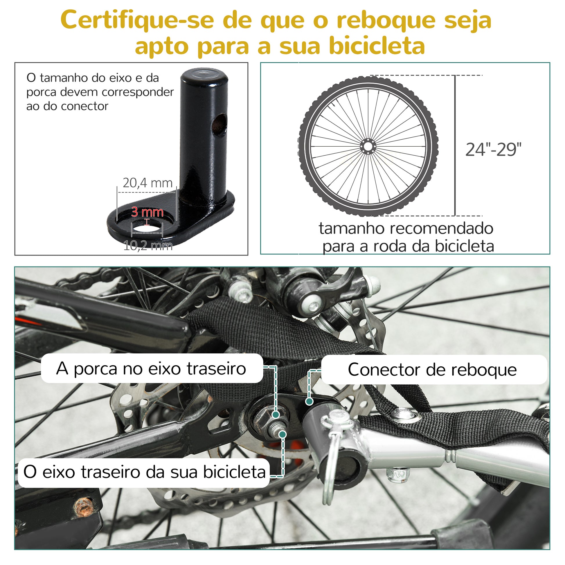 Reboque de Bicicleta para Crianças 2 em 1 com 2 Lugares Convertível em Carrinho de Passeio com Roda Dianteira Giratória a 360° Amarelo