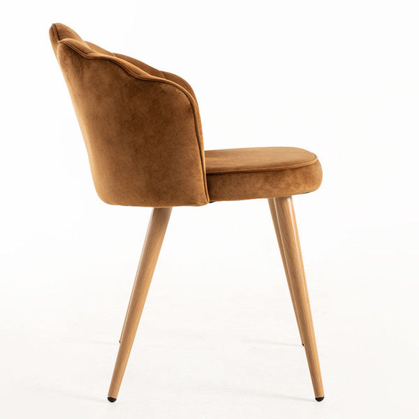 Cadeira de Jantar Menpu em Veludo - Castanho - Design Nórdico