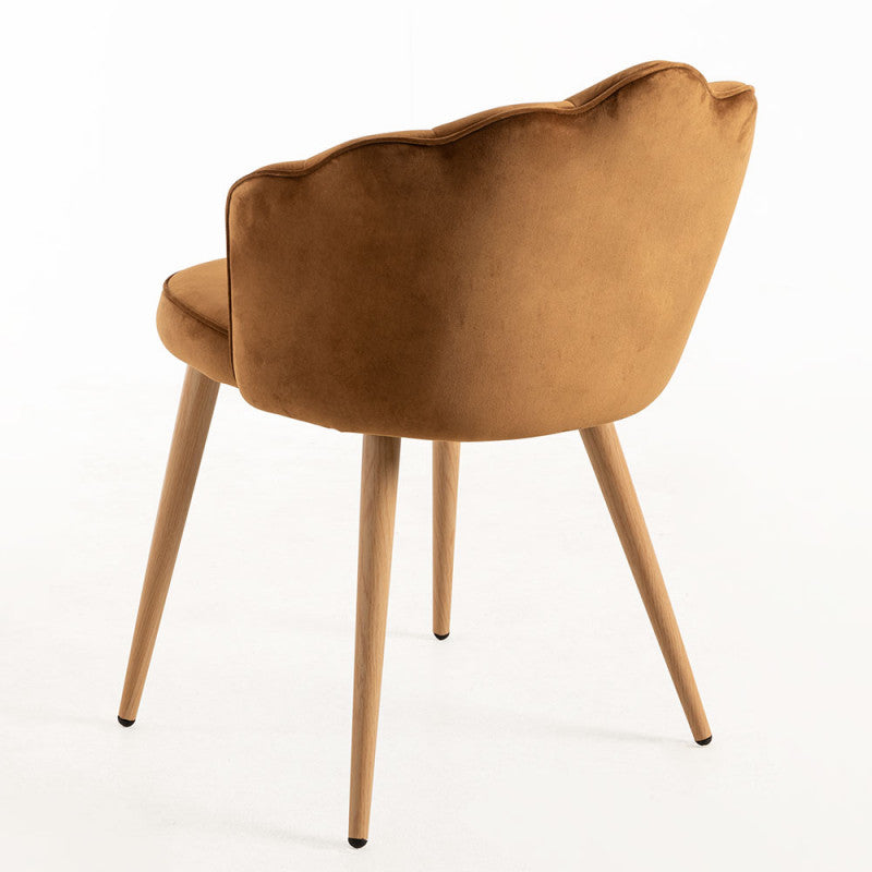 Cadeira de Jantar Menpu em Veludo - Castanho - Design Nórdico