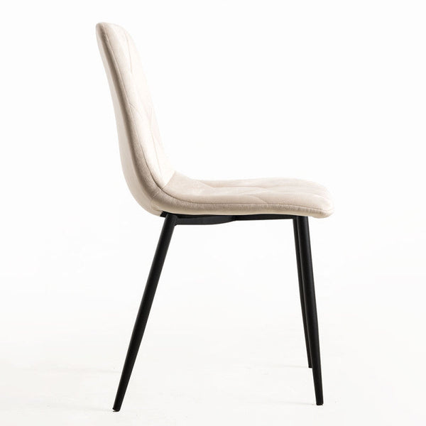 Conjunto de 2 Cadeira Lyke em Veludo - Bege - Design Nórdico