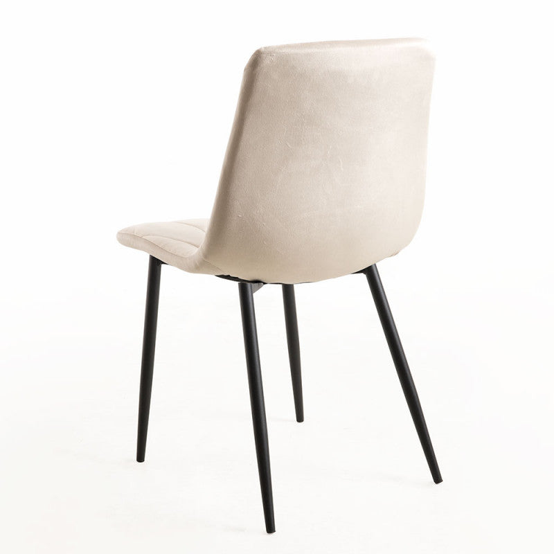 Conjunto de 2 Cadeira Lyke em Veludo - Bege - Design Nórdico