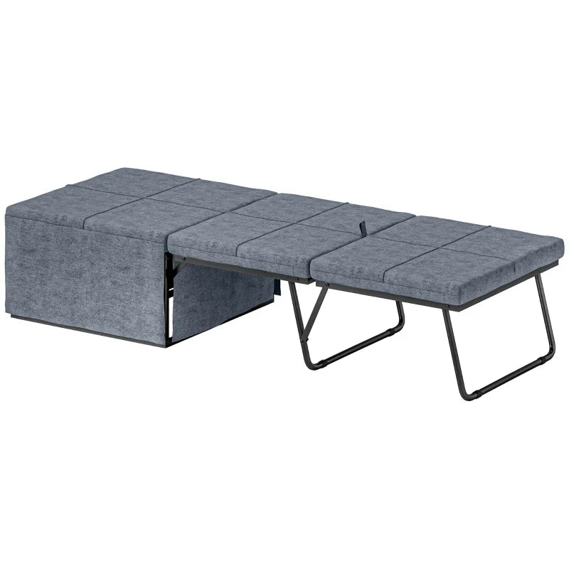Cama Dobrável "Açores" com Capa de Proteção - Cinza - 180x68 cm - Metal e Espuma - Design Versátil - A minha loja