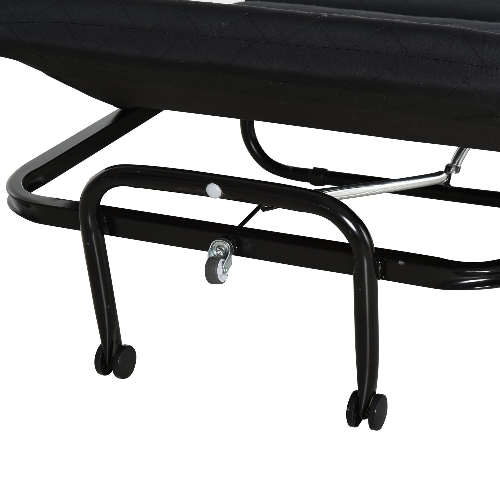 Cama Dobrável "Host" com Apoio de Cabeça Ajustável - Preto - 184x65x26 cm - Metal e Espuma - Design Portátil e Compacto - A minha loja