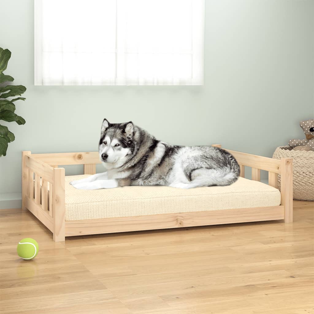 Cama para cães 105,5x75,5x28 cm madeira de pinho maciça - A minha loja