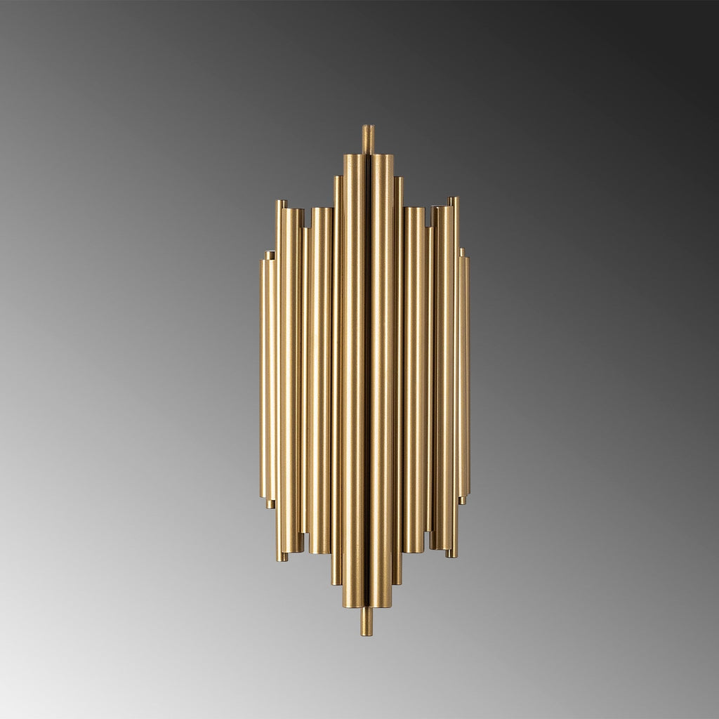 Candeeiro de Parede "Reis" – Dourado – 22x11x50 cm – Design Moderno - A minha loja