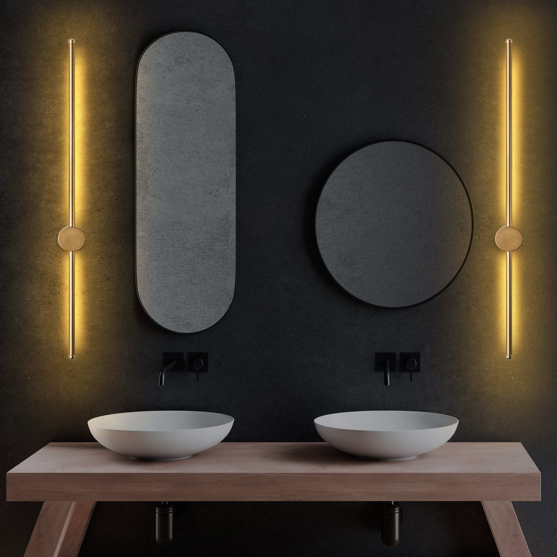 Candeeiro de Parede "Sword" – Dourado – 91x10x7 cm – Design Moderno - A minha loja
