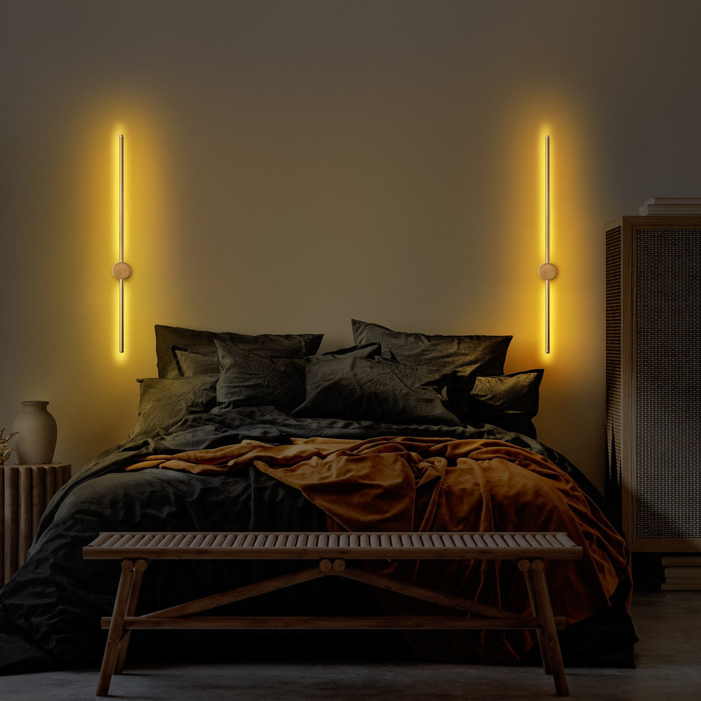 Candeeiro de Parede "Sword" – Dourado – 91x10x7 cm – Design Moderno - A minha loja
