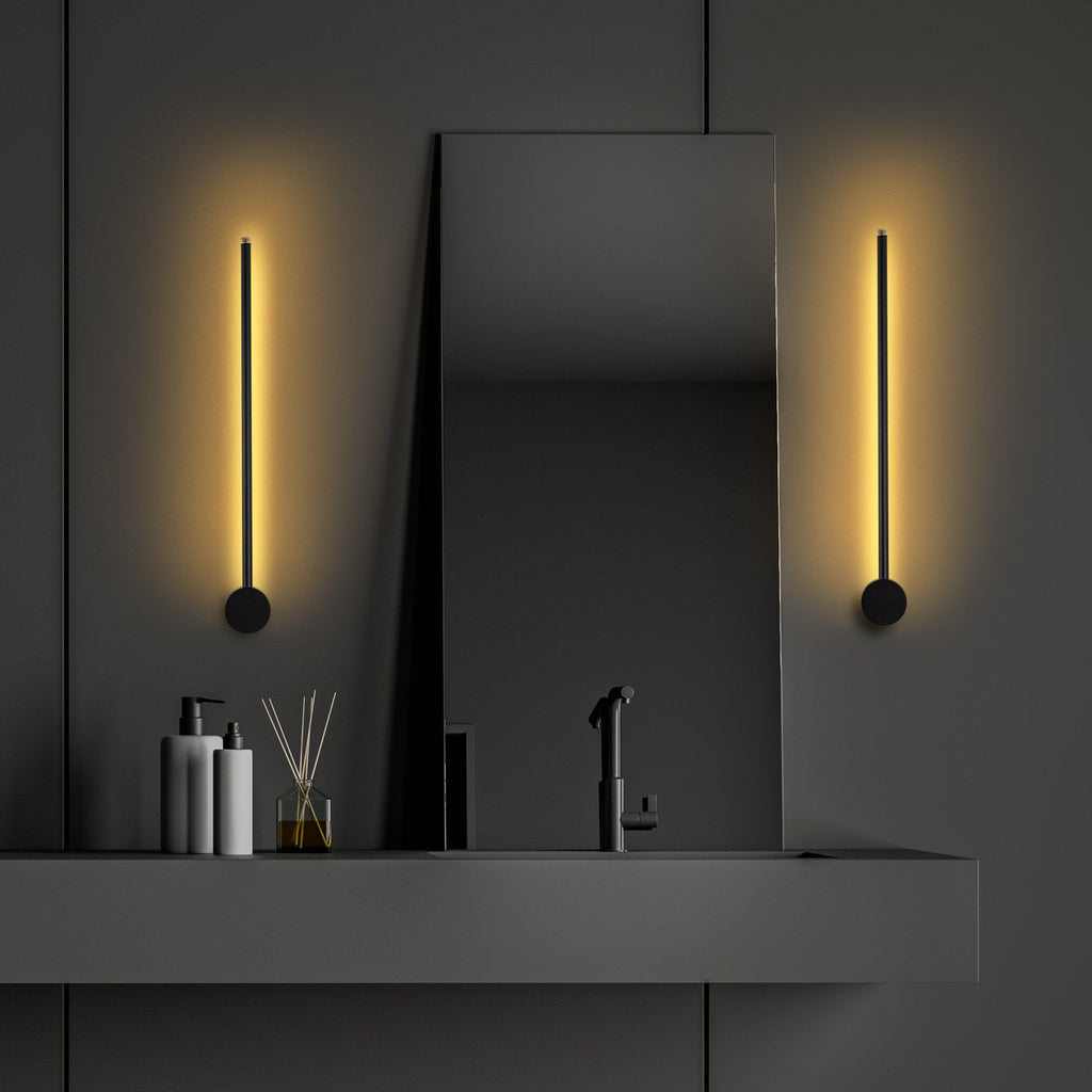 Candeeiro de Parede "Sword" – Preto – 62x10x7 cm – Design Moderno - A minha loja