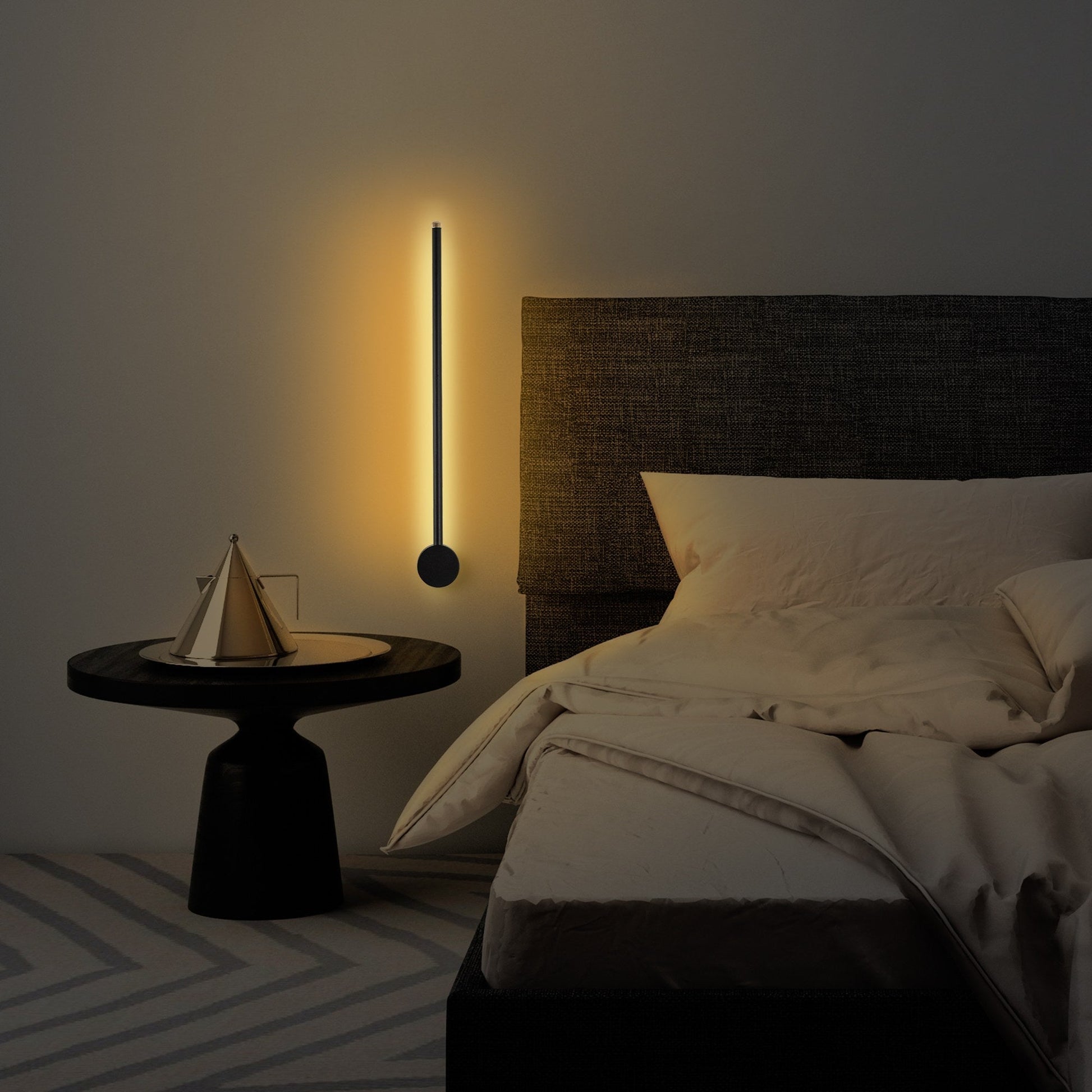 Candeeiro de Parede "Sword" – Preto – 62x10x7 cm – Design Moderno - A minha loja