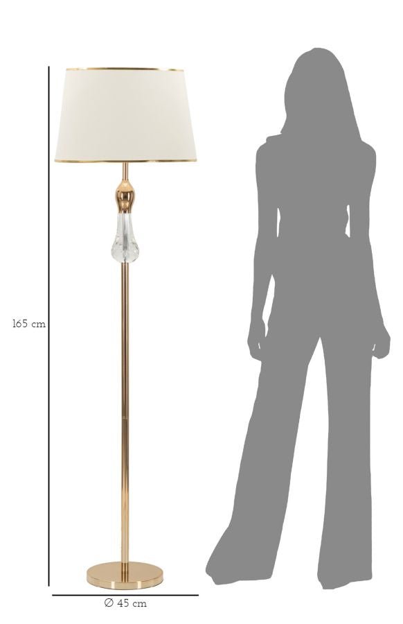 Candeeiro de Pé "Bratislava" Dourado – Ø45x165 cm - A minha loja