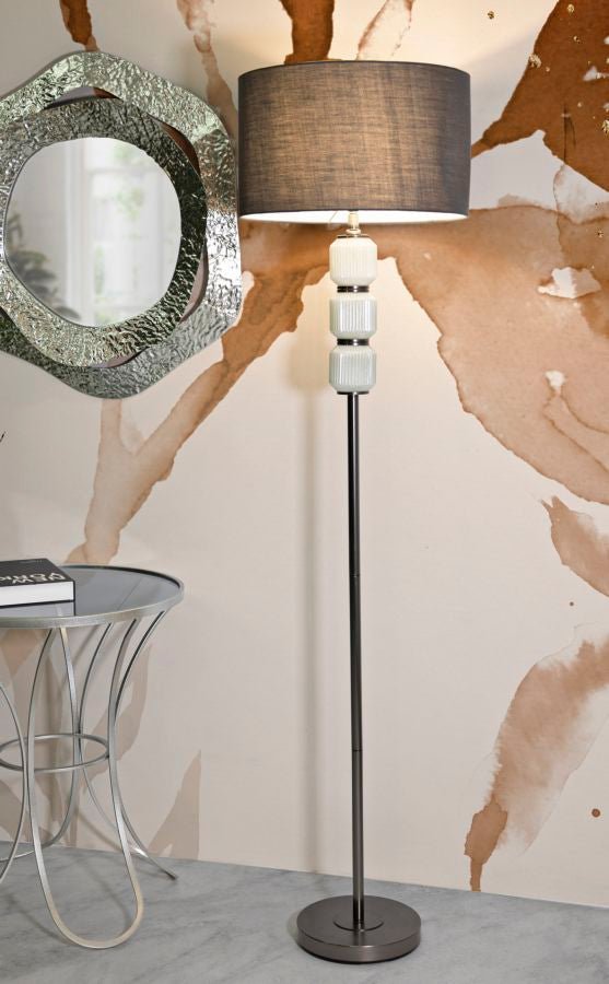 Candeeiro de Pé "Bright One" Branco e Cinza – Ø42,5x164 cm - A minha loja