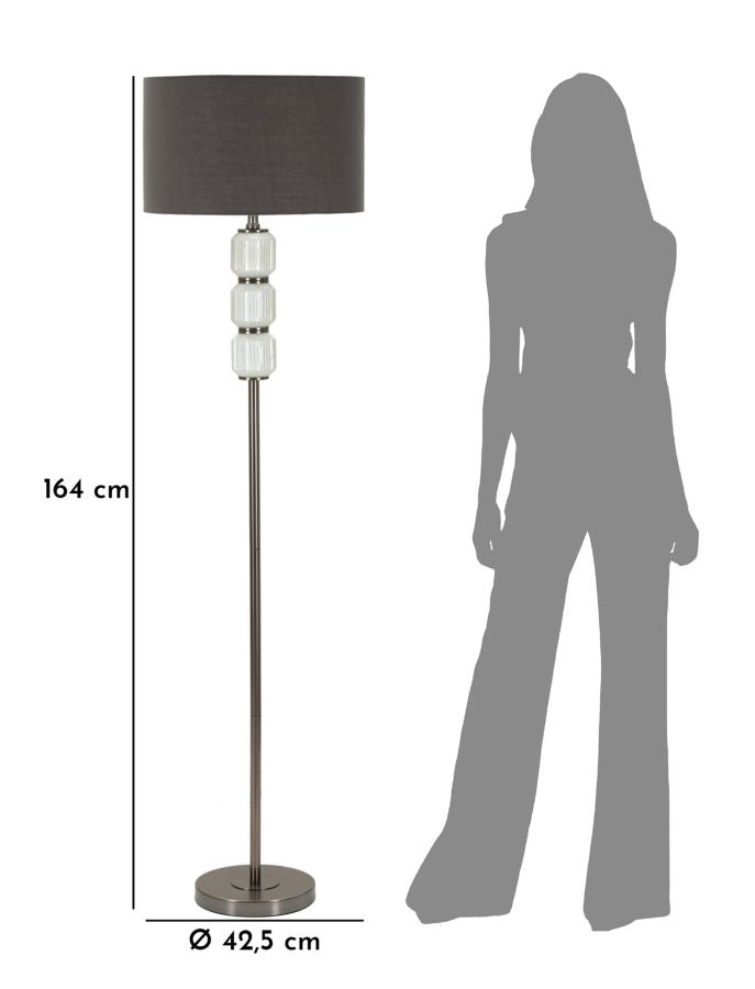 Candeeiro de Pé "Bright One" Branco e Cinza – Ø42,5x164 cm - A minha loja