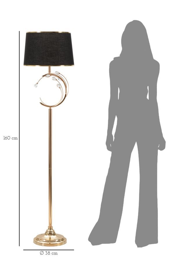 Candeeiro de Pé "Bruxelles" Dourado – Ø38x160 cm - A minha loja
