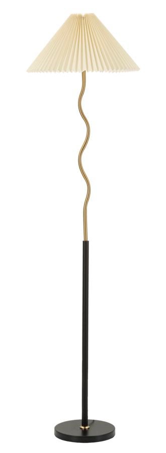Candeeiro de Pé "Closy" Preto e Dourado – Ø46x172 cm - A minha loja
