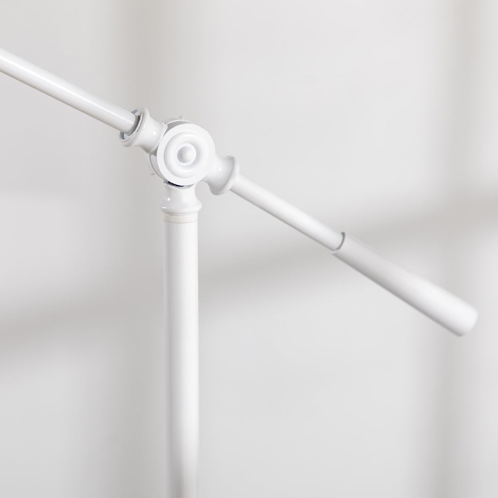 Candeeiro de Pé Estilo Industrial Lâmpada E27 Máx. 40W Candeeiro de Pé com Mastro Flexível Ecrã Giratório 90° para Dormitório Escritório Ø30x131 - 155cm Branco - A minha loja