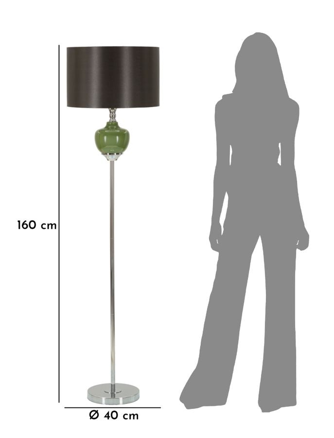 Candeeiro de Pé "Eva One" Verde e Preto – Ø40x160 cm - A minha loja