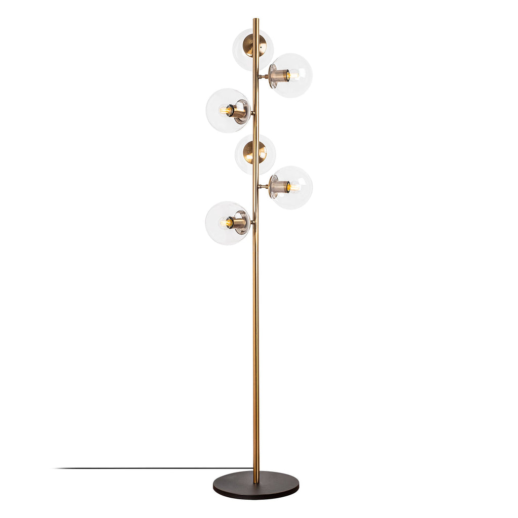 Candeeiro de Pé "Fazli" – Preto e Cobre – 35x22x163 cm – Design Moderno - A minha loja