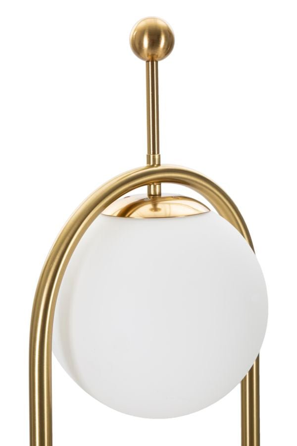 Candeeiro de Pé GLAMY ARC – Ø 28x168 cm – Dourado e Branco – Design Moderno - A minha loja