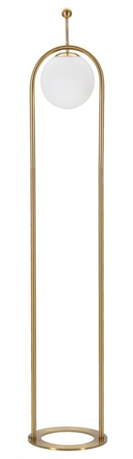 Candeeiro de Pé GLAMY ARC – Ø 28x168 cm – Dourado e Branco – Design Moderno - A minha loja