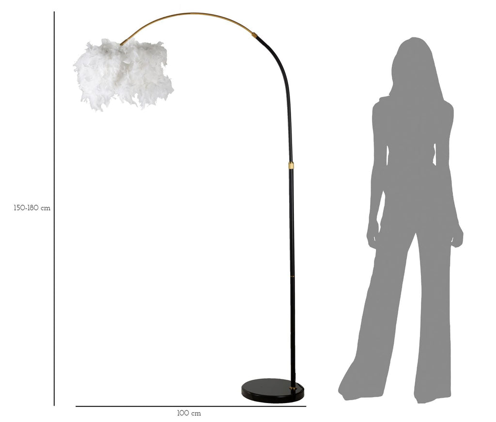 Candeeiro de Pé "Plur" – 100x150 - 180 cm – Preto e Branco - A minha loja